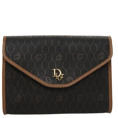 Christian Dior Vintage Honeycomb chain Canvas, BLACK, CANVAS, Shoulder bag