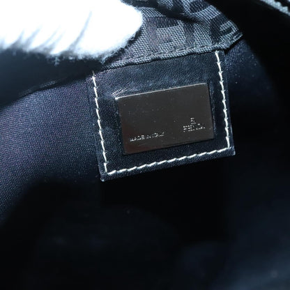 Fendi Roll Tote Zucchino Canvas, BLACK, CANVAS, Tote bag