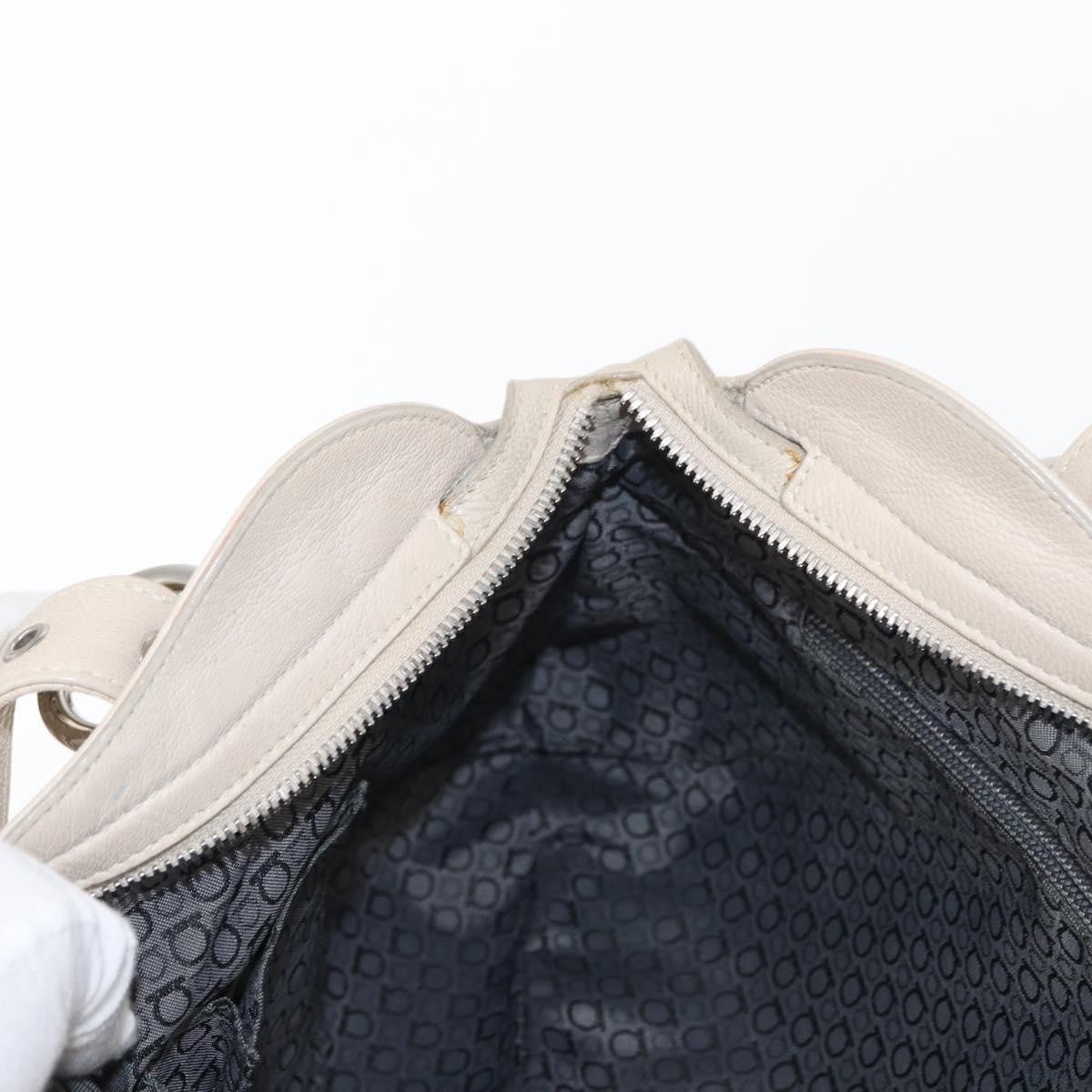 Salvatore Ferragamo Gancini Shoulder Bag Leather, WHITE, LEATHER, Shoulder bag