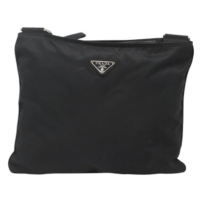 Prada Flat Messenger Bag Tessuto, BLACK, NYLON, Shoulder bag