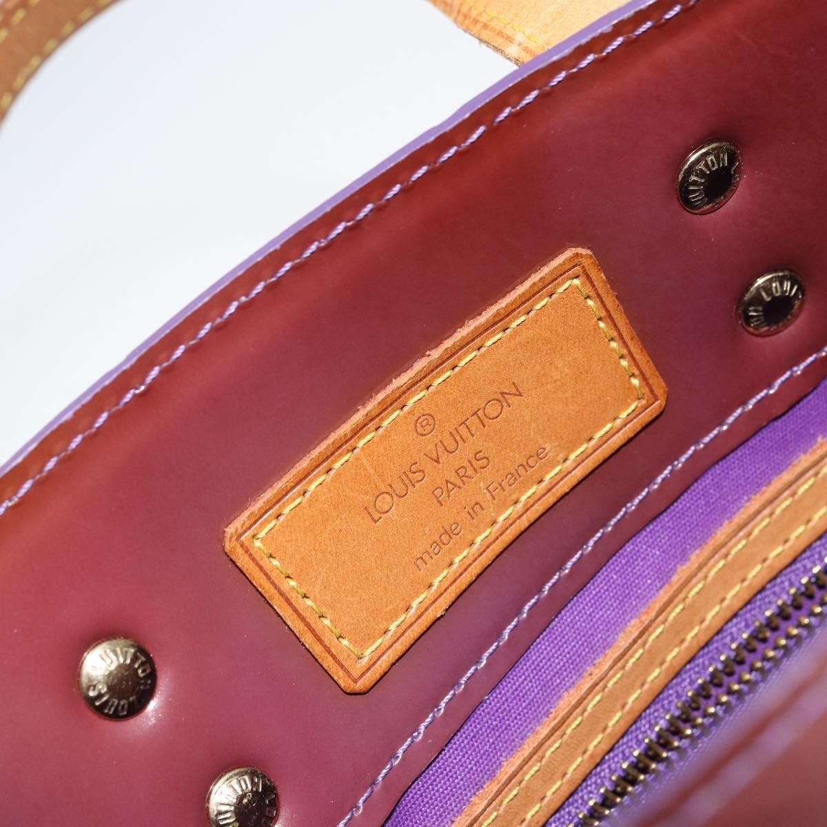 Louis Vuitton Reade Handbag Monogram Vernis, PURPLE, PATENT_LEATHER, Handbag