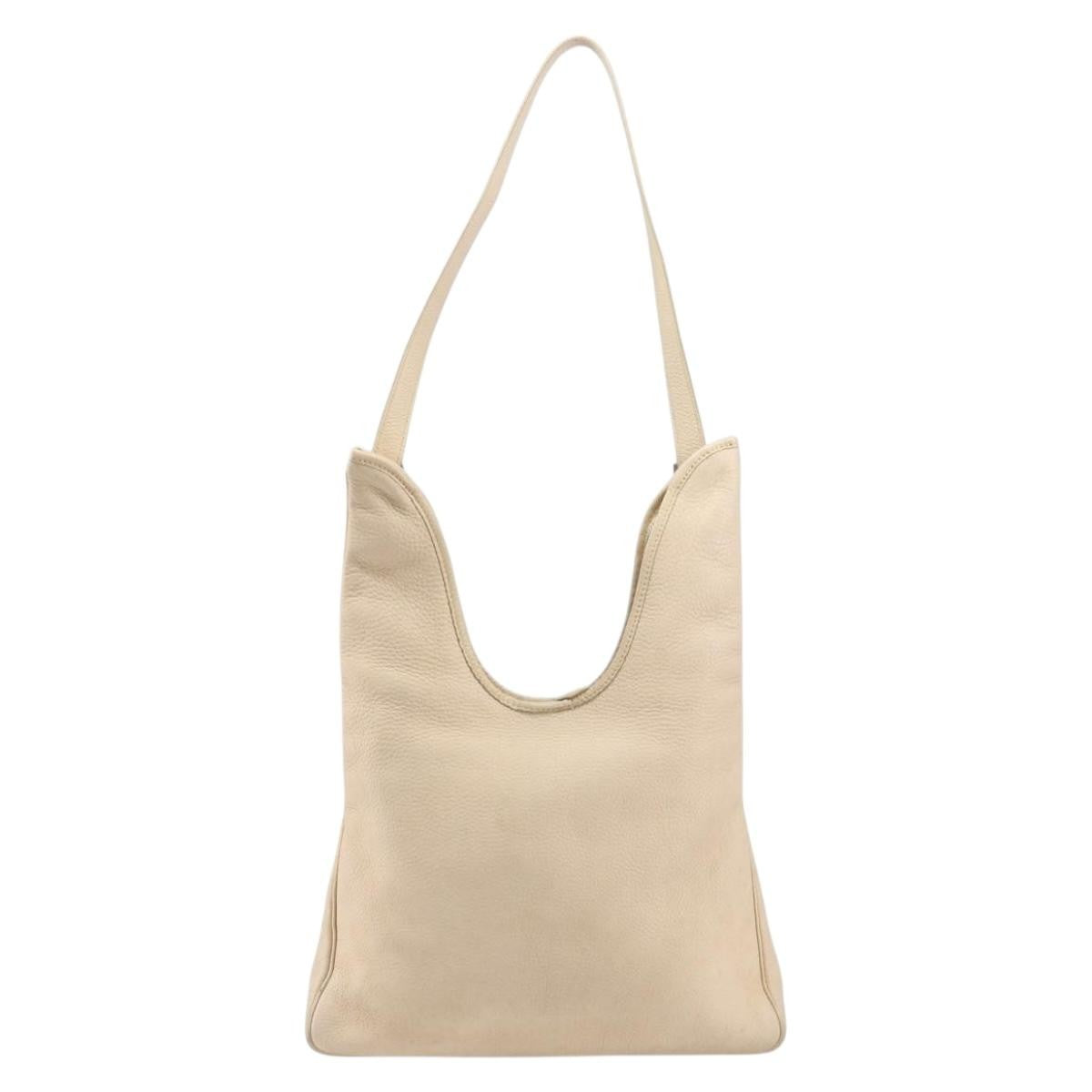 Hermes Massai Bag Leather, BEIGE, LEATHER, Shoulder bag