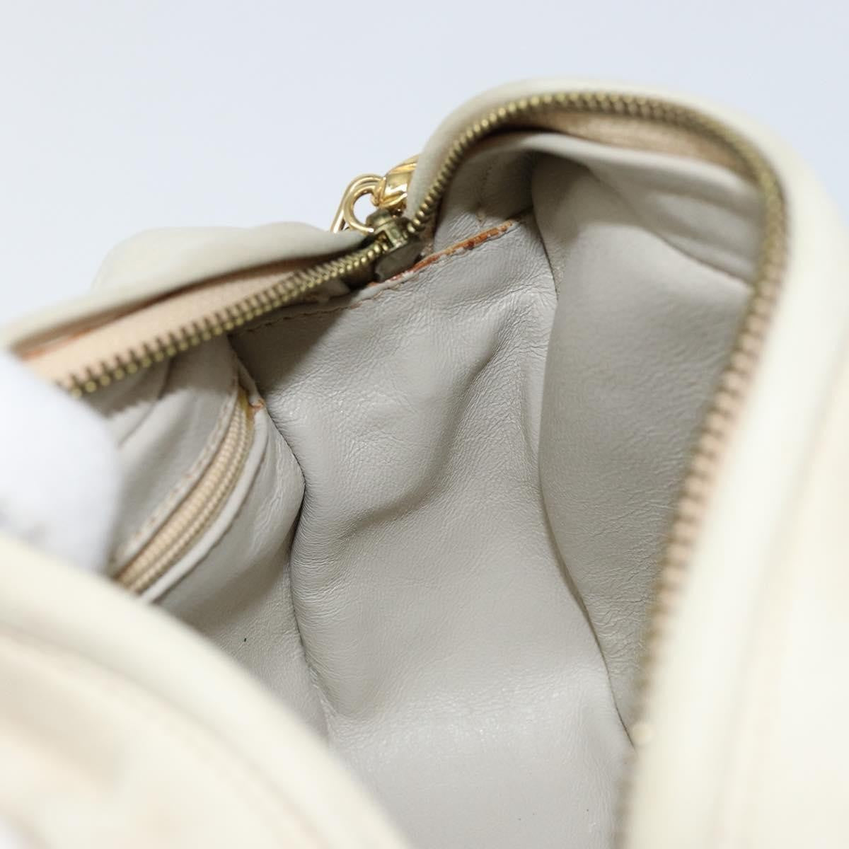 Chanel Vintage Front Pocket Camera Bag Quilted Lambskin, BEIGE, LEATHER, Shoulder bag