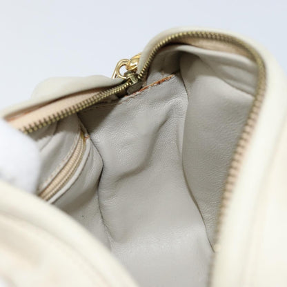 Chanel Vintage Front Pocket Camera Bag Quilted Lambskin, BEIGE, LEATHER, Shoulder bag