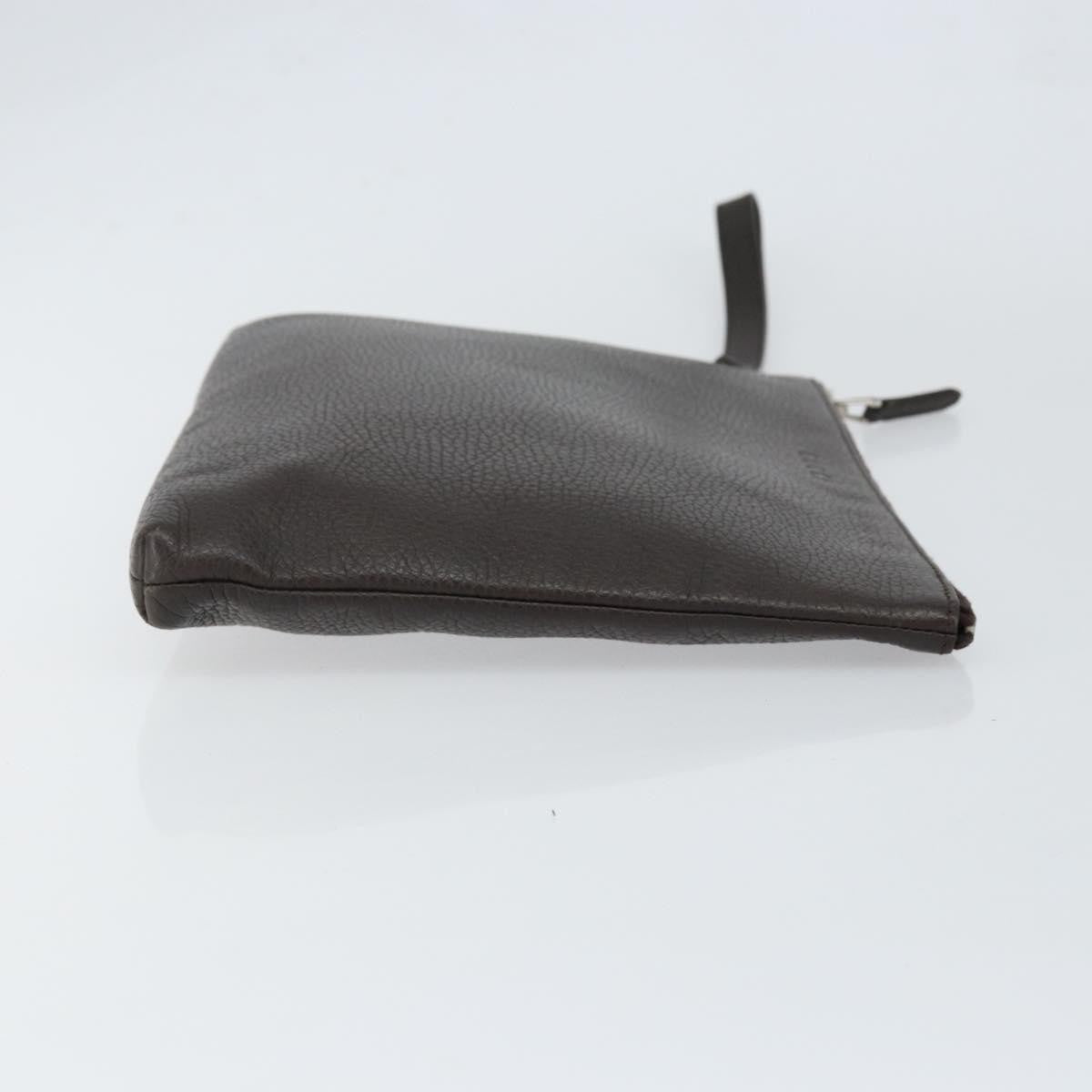 Gucci Vintage Zip Clutch Leather, BROWN, LEATHER, Clutche & pouche