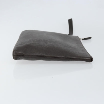 Gucci Vintage Zip Clutch Leather, BROWN, LEATHER, Clutche & pouche