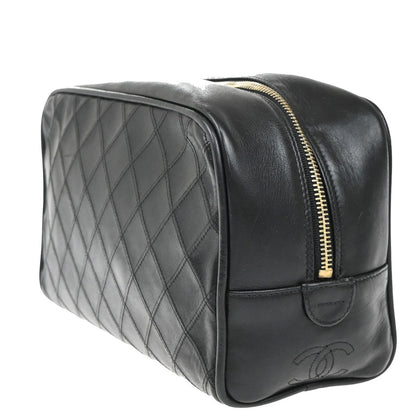 Chanel Vintage Diamond CC Camera Bag Quilted Caviar, BLACK, LEATHER, Clutche & pouche