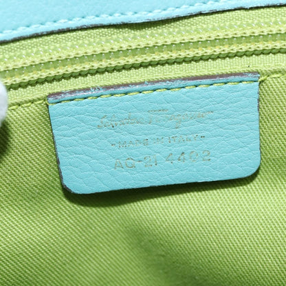 Salvatore Ferragamo Virna Satchel Leather, BLUE, LEATHER, Handbag