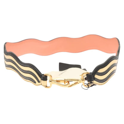 Fendi Zig Zag Shoulder Strap Leather, GOLD, LEATHER, Straps