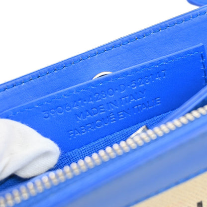 Balenciaga Navy Pochette Canvas and Leather, BEIGE, CANVAS, Clutche & pouche