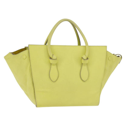 Celine Tie Knot Tote Smooth Leather, YELLOW, LEATHER, Tote bag