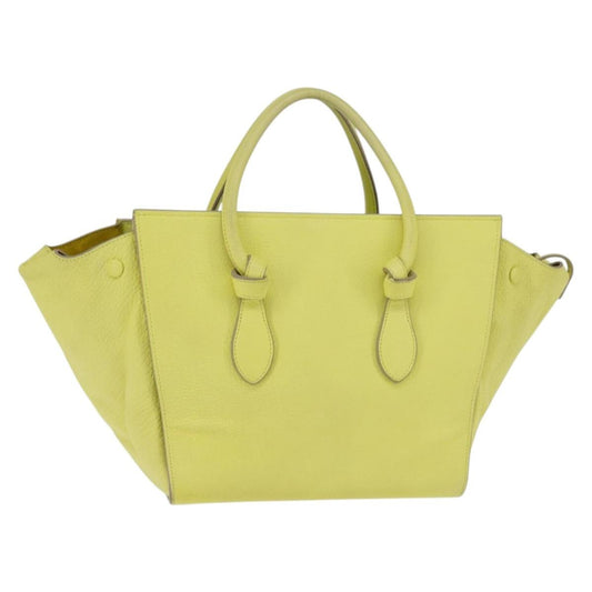 Celine Tie Knot Tote Smooth Leather, YELLOW, LEATHER, Tote bag