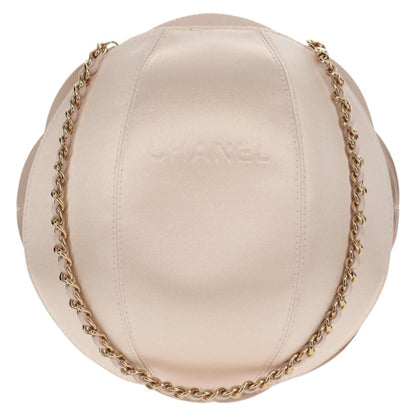 Chanel Camellia Round Clutch with Chain Satin, PINK, SATIN, Clutche & pouche