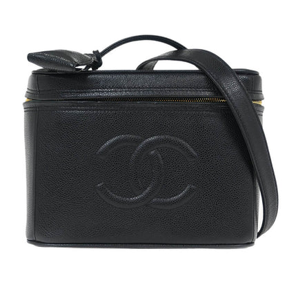 Chanel Vintage Timeless Vanity Case Caviar, BLACK, LEATHER, Handbag