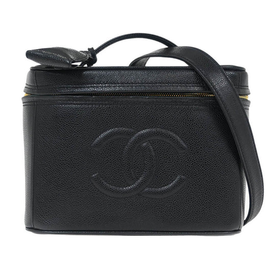 Chanel Vintage Timeless Vanity Case Caviar, BLACK, LEATHER, Handbag
