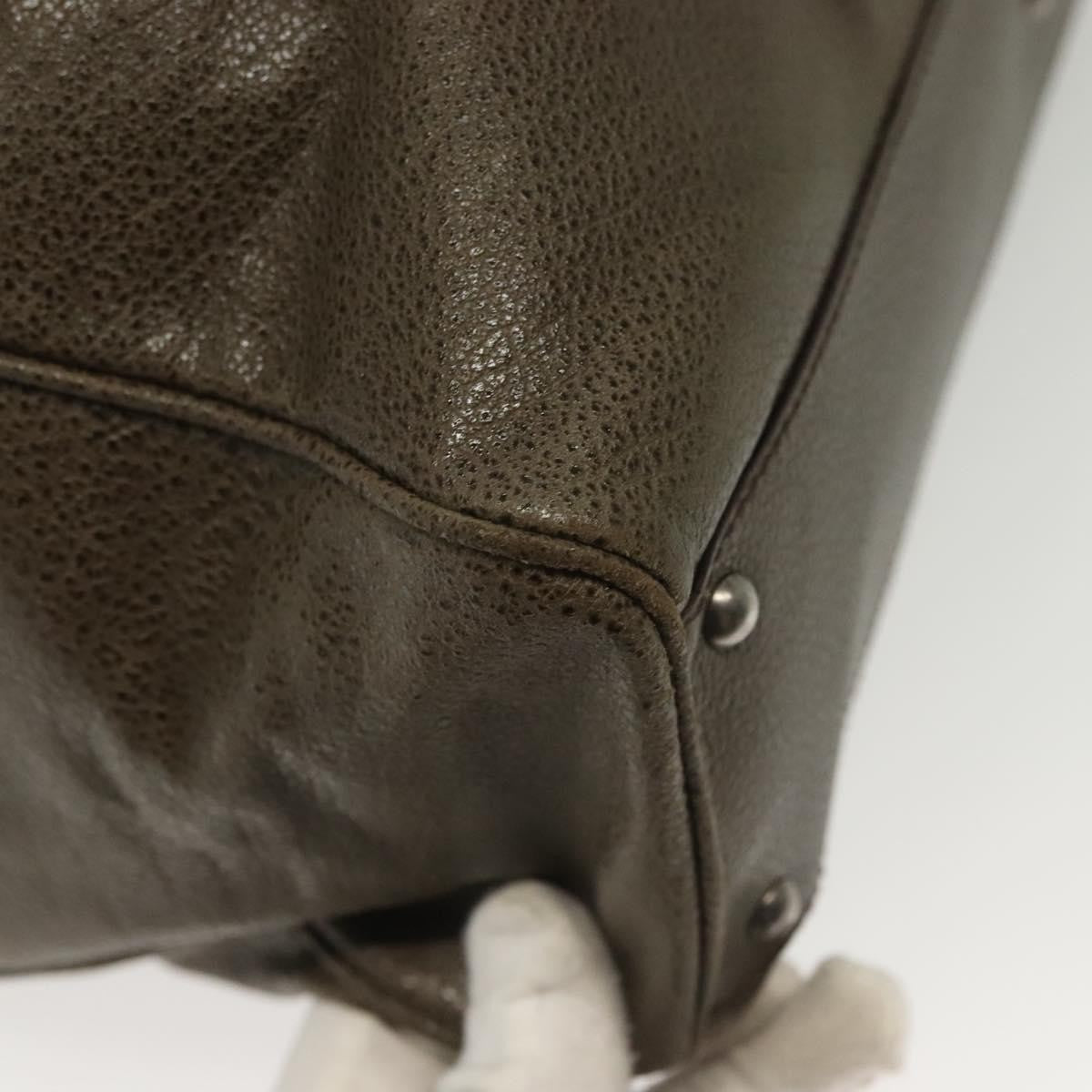 Salvatore Ferragamo Gancini Buckle Shoulder Bag Leather, KHAKI, LEATHER, Shoulder bag