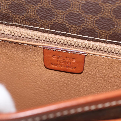 Celine Macadam Shoulder Bag PVC Leather, BROWN, CANVAS, Shoulder bag