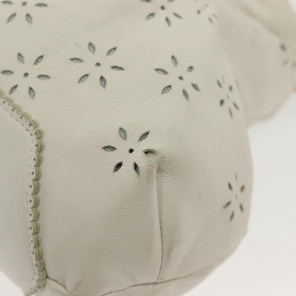 Salvatore Ferragamo Gancini handbag Leather, WHITE, LEATHER, Handbag