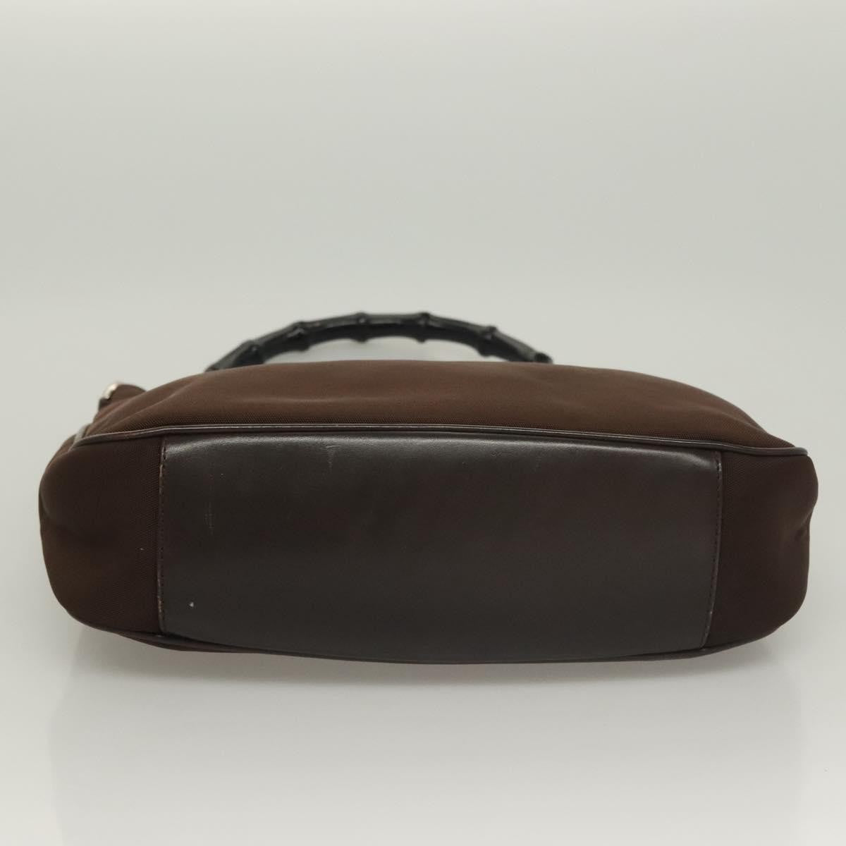 Gucci Vintage Bamboo Handle Tote Nylon, BROWN, NYLON, Tote bag
