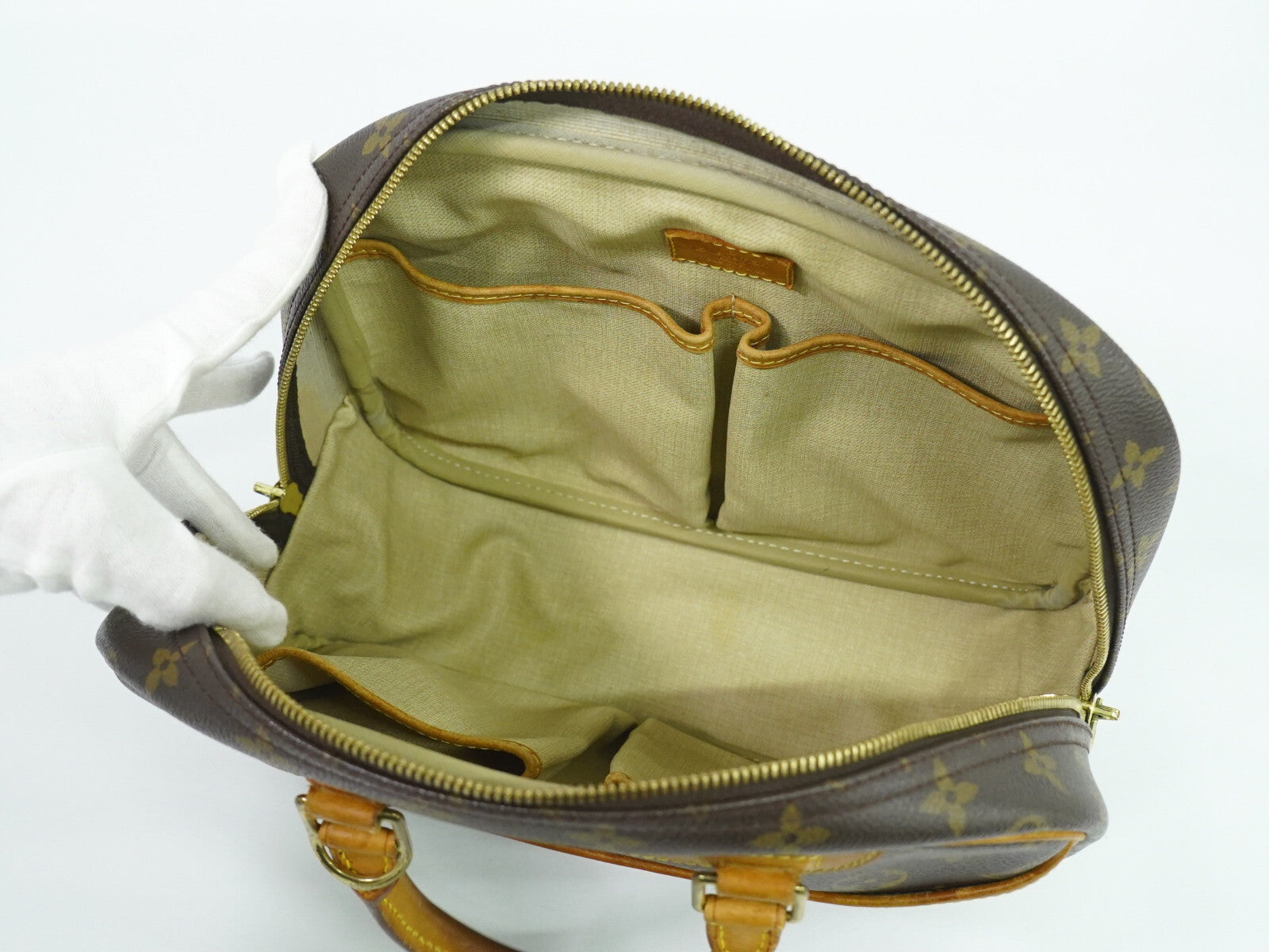 Louis Vuitton Trouville Handbag Monogram Canvas, BROWN, CANVAS, Handbag