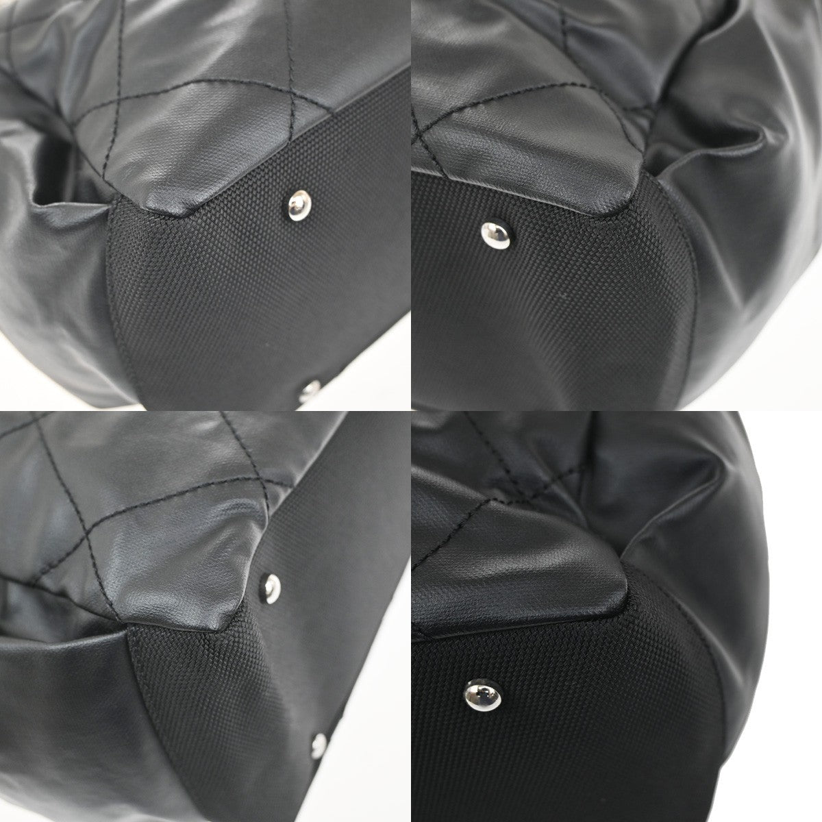 Chanel Biarritz Pocket Tote Quilted Coated Canvas, BLACK, CANVAS, Tote bag