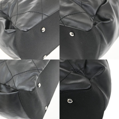 Chanel Biarritz Pocket Tote Quilted Coated Canvas, BLACK, CANVAS, Tote bag