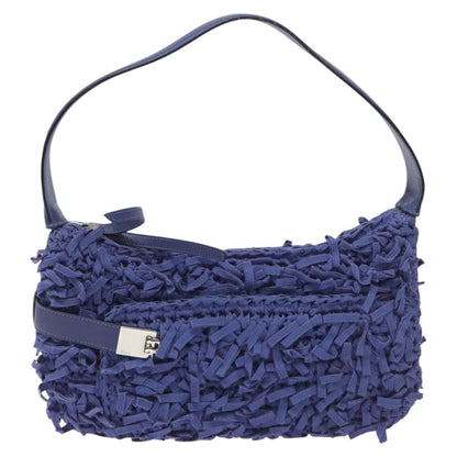 Salvatore Ferragamo Gancini Shoulder Bag Canvas, BLUE, CANVAS, Shoulder bag