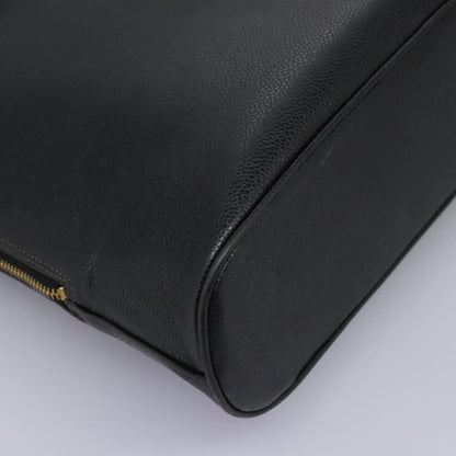 Chanel Vintage CC Dome Bag Leather, BLACK, LEATHER, Tote bag