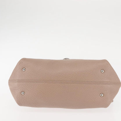 Salvatore Ferragamo Sofia Satchel Leather, BEIGE, LEATHER, Handbag