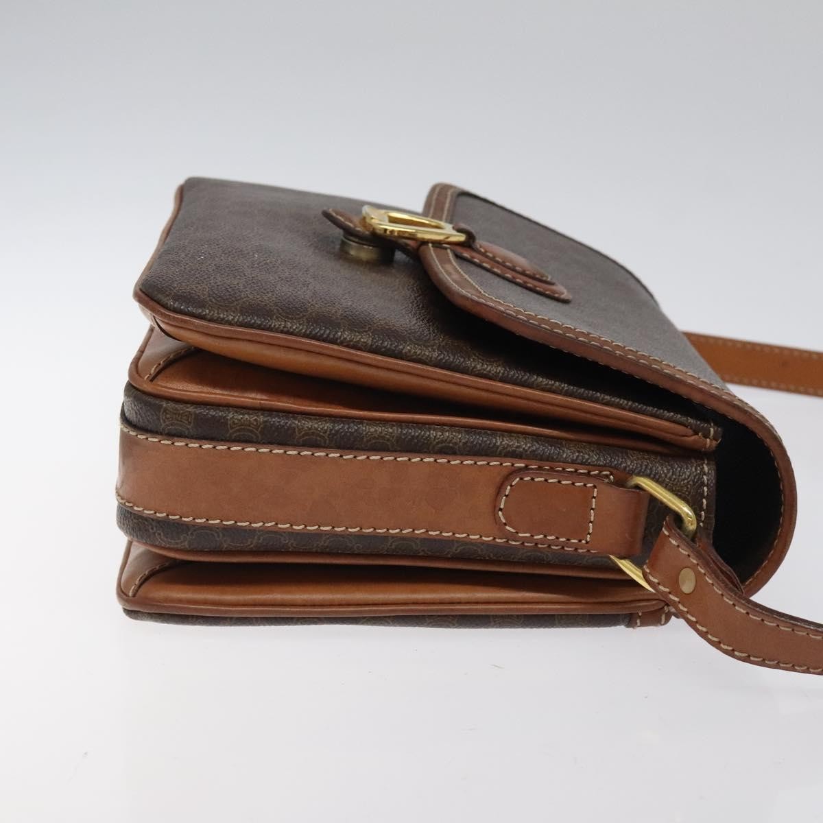 Celine Macadam Shoulder Bag Canvas, BROWN, CANVAS, Shoulder bag