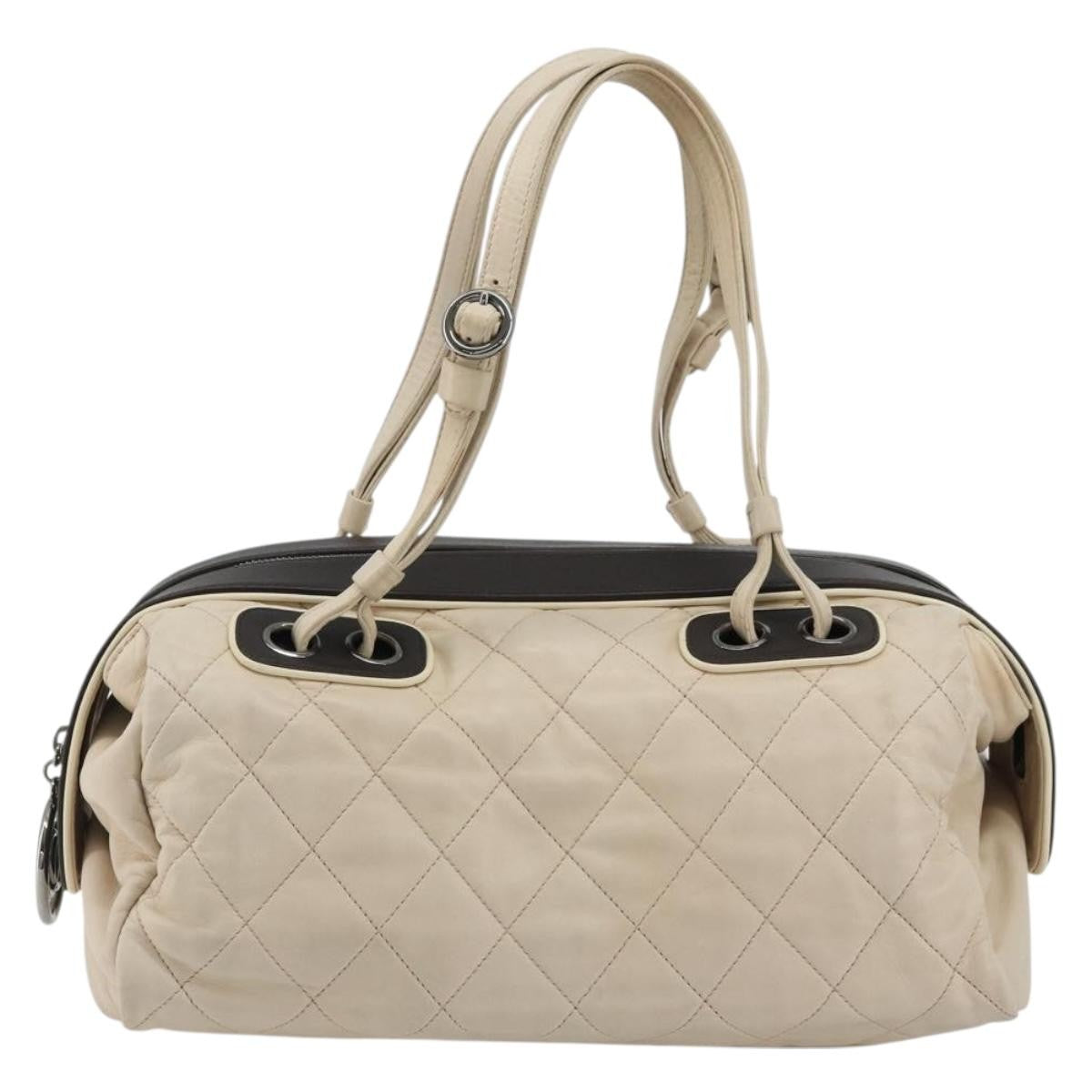 Chanel Matelassé Lambskin leather, Neutral, Leather, Handbag