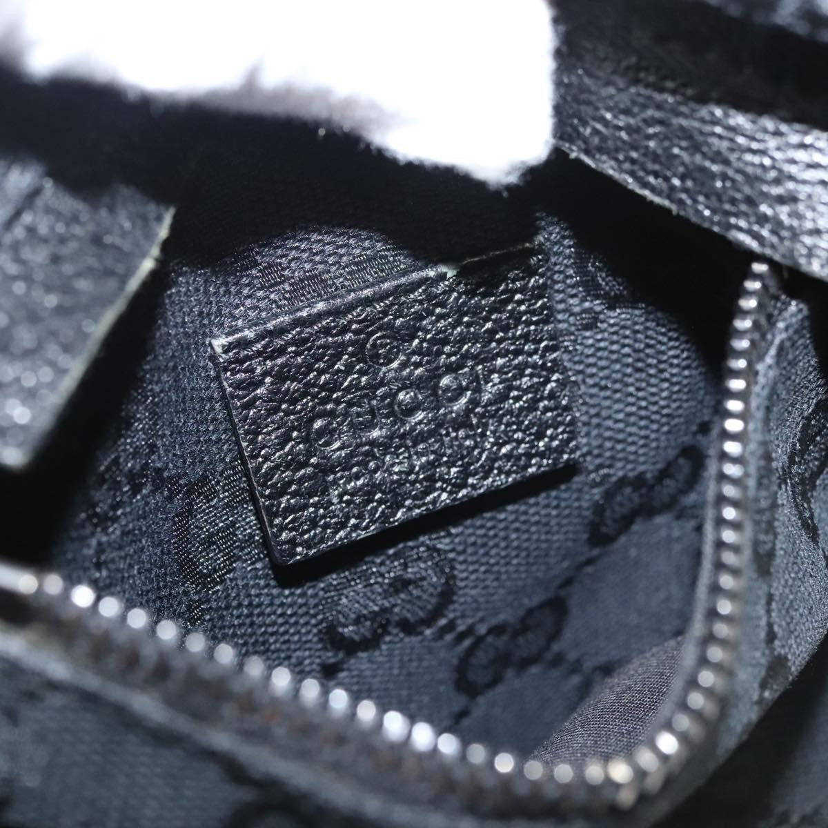 Gucci Vintage Double Belt Bag GG Canvas with Leather, BLACK, CANVAS, Shoulder bag