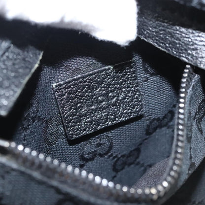 Gucci Vintage Double Belt Bag GG Canvas with Leather, BLACK, CANVAS, Shoulder bag