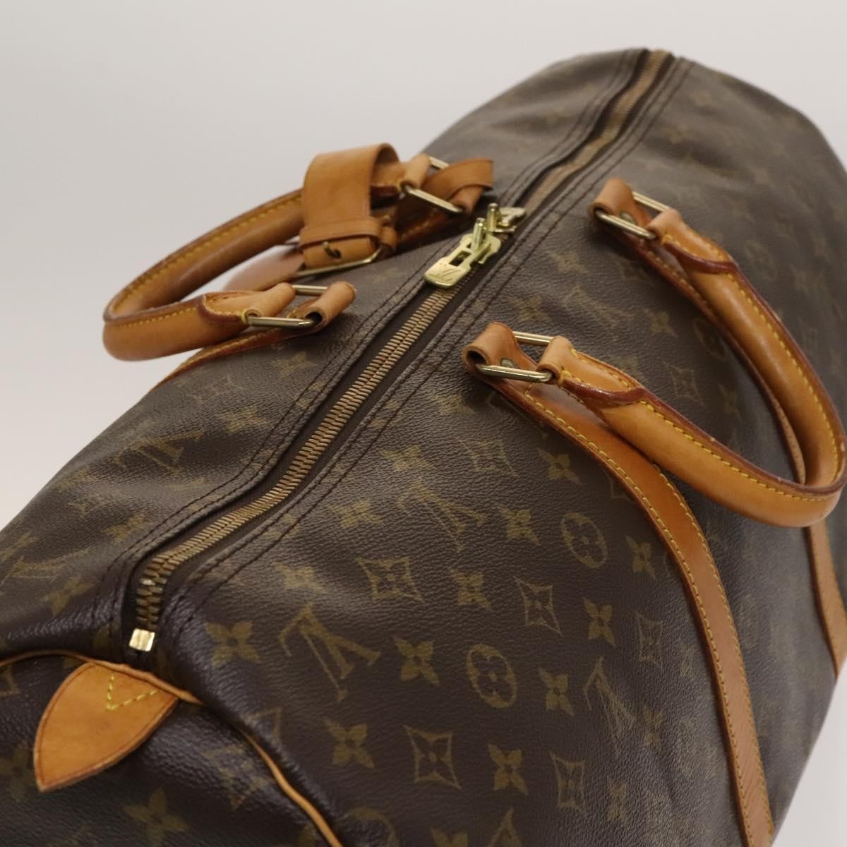 Louis Vuitton Keepall Bag Monogram Canvas, BROWN, CANVAS, Travel bag
