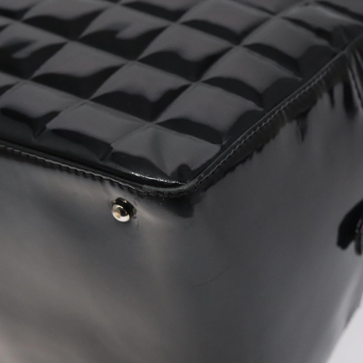 Chanel Chocolate Bar CC Bowler Bag Quilted Patent, BLACK, PATENT_LEATHER, Handbag