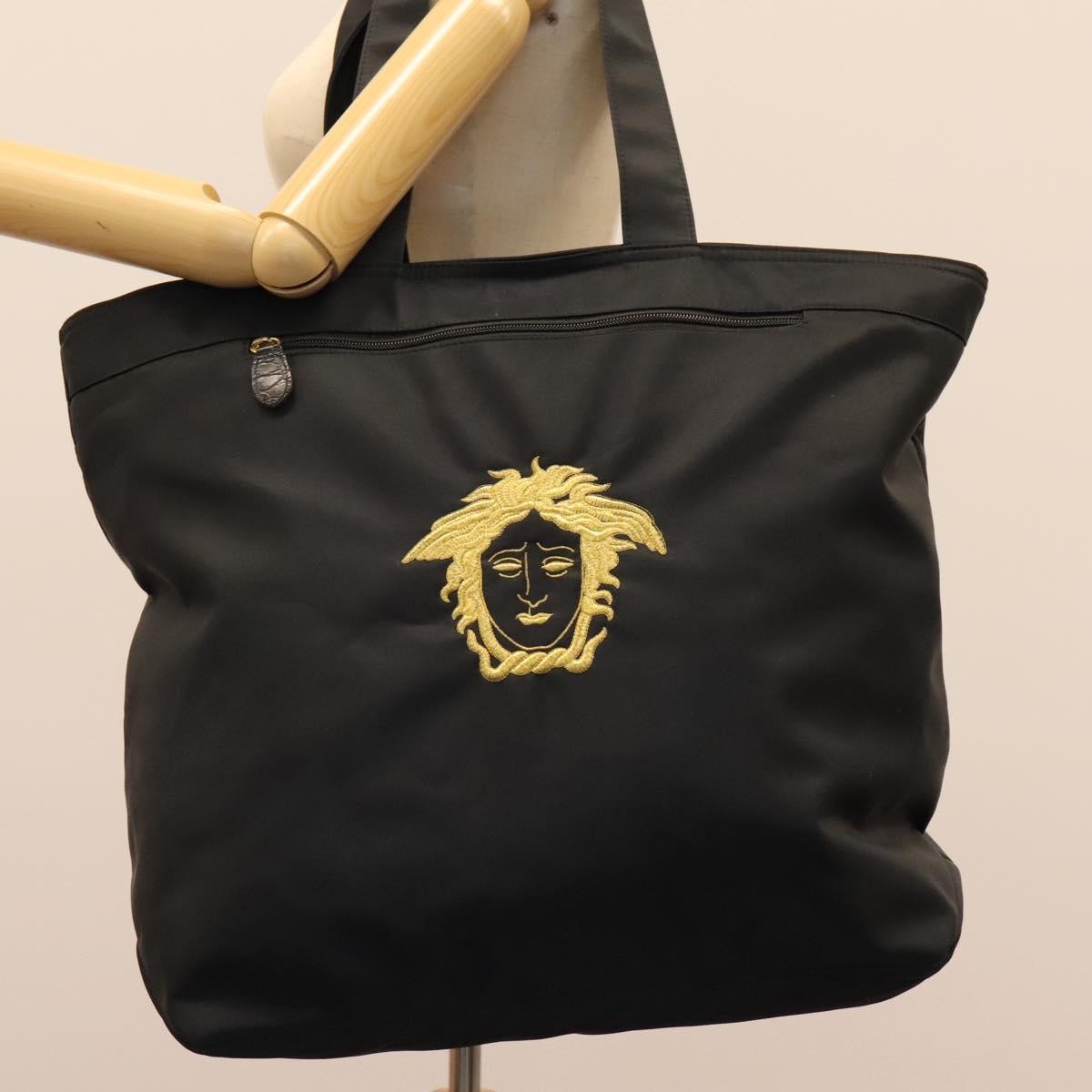 Versace Medusa Tote Nylon, BLACK, NYLON, Tote bag