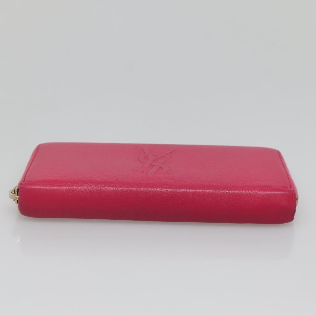 Saint Laurent Zipped Bifold Wallet Leather, PINK, LEATHER, Wallets