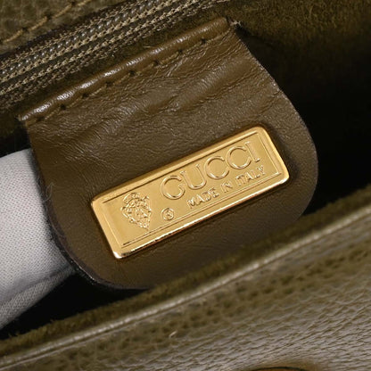 Gucci Vintage Handbag Leather, GREEN, LEATHER, Handbag