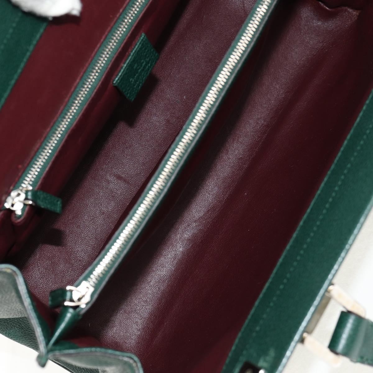 Gucci Zumi Top Handle Bag Leather, GREEN, LEATHER, Handbag