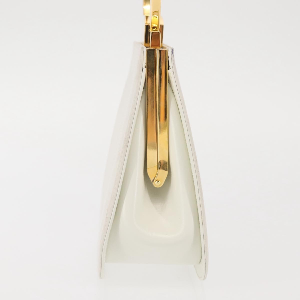 Salvatore Ferragamo Gancini mini handbag Leather, WHITE, LEATHER, Handbag