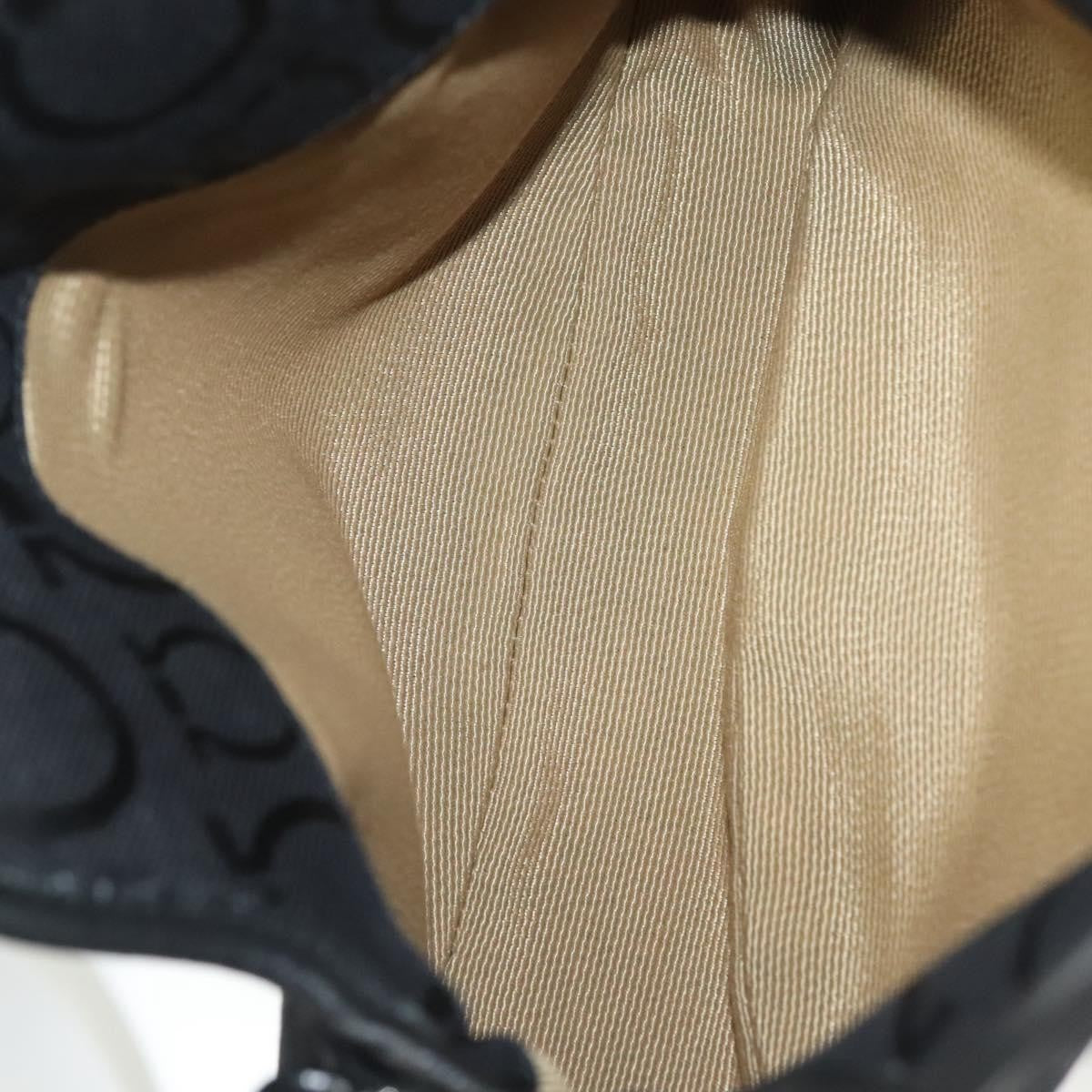 Salvatore Ferragamo Gancini handbag Canvas and Leather, BLACK, CANVAS, Handbag