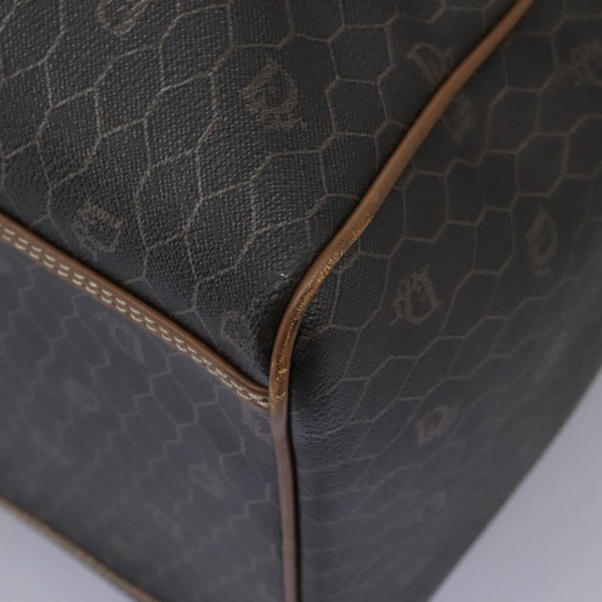 Christian Dior Vintage Honeycomb Boston bag Canvas and Leather, BLACK, CANVAS, Travel bag