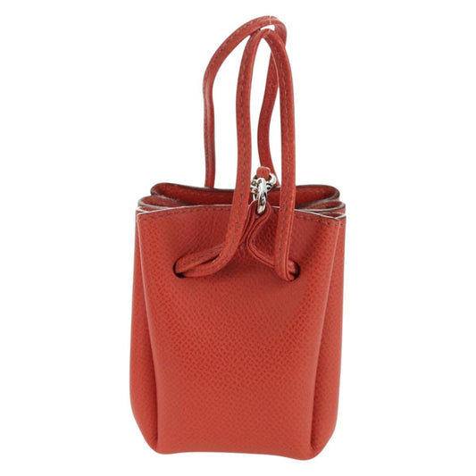 Hermes Vespa Pouch Leather, Red, Leather, Clutch