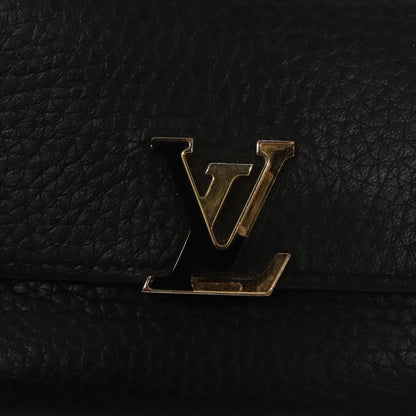 Louis Vuitton Capucines Compact wallet Leather, BLACK, LEATHER, Wallets