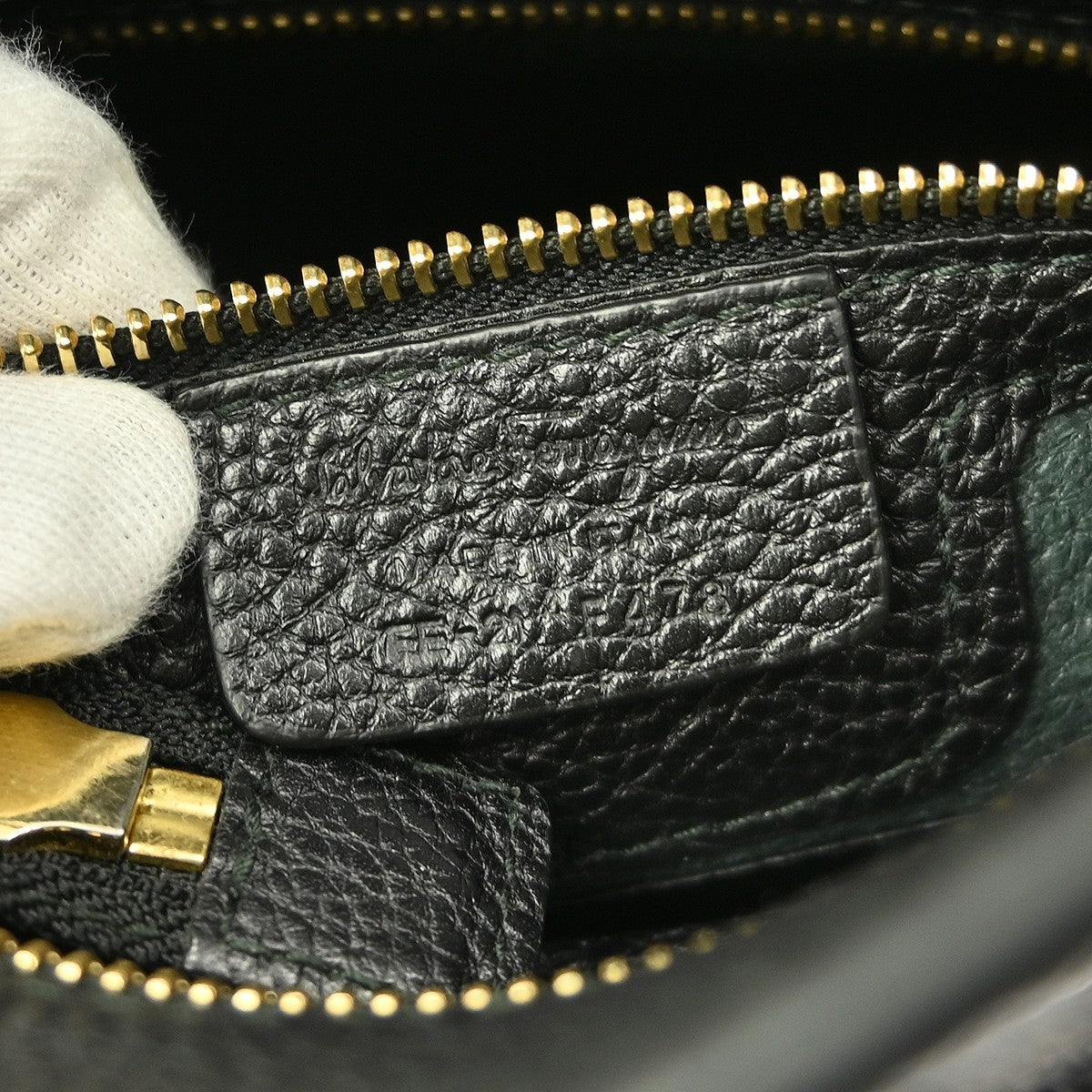 Salvatore Ferragamo Amy Tote Pebbled Leather, BLACK, LEATHER, Tote bag