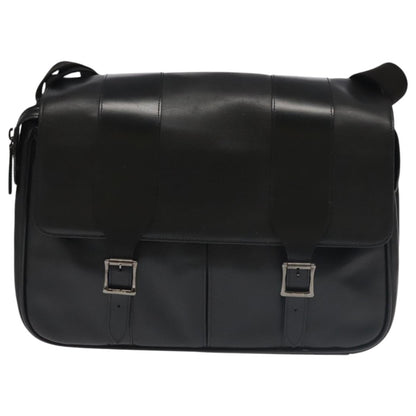Versace Messenger Bag Leather, BLACK, LEATHER, Shoulder bag