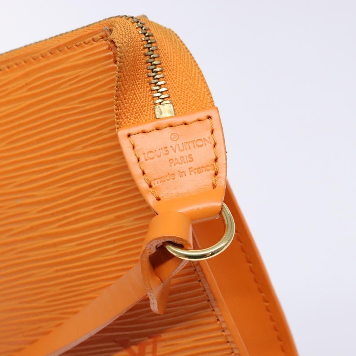 Louis Vuitton Pochette Accessoires Epi Leather, ORANGE, LEATHER, Clutche & pouche