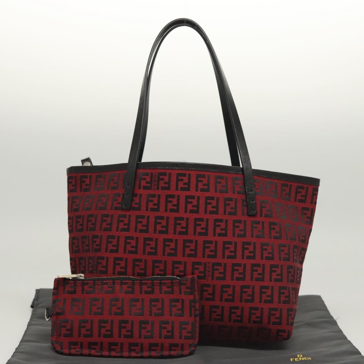 Fendi Zucca Tote bag FF motif, RED, CANVAS, Tote bag