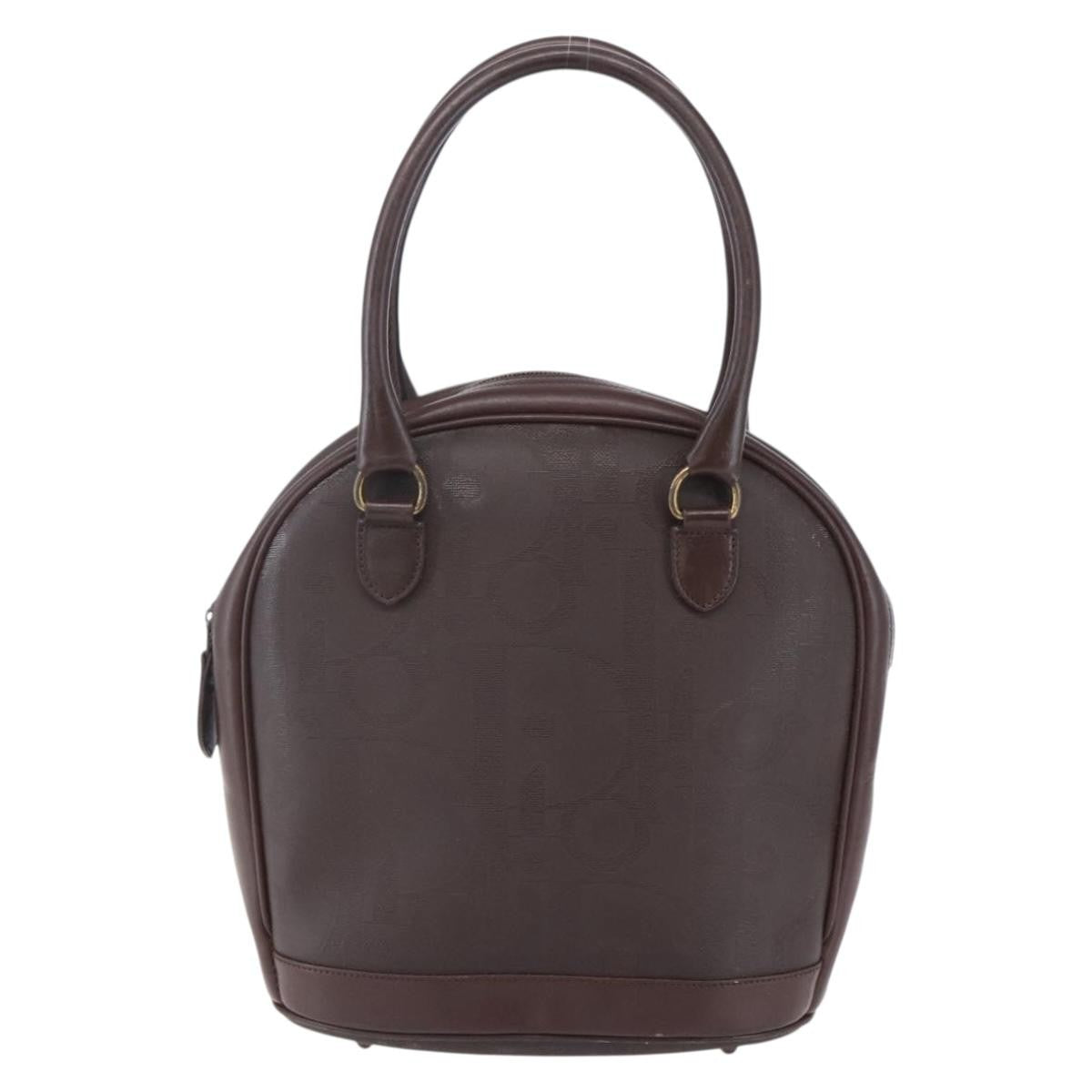 Christian Dior Vintage Trotter Handbag Canvas, BROWN, PVC, Handbag