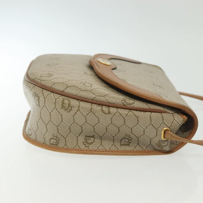 Christian Dior Vintage Honeycomb Shoulder Bag Canvas, BEIGE, CANVAS, Shoulder bag